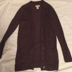 Long sleeve, purple cardigan!